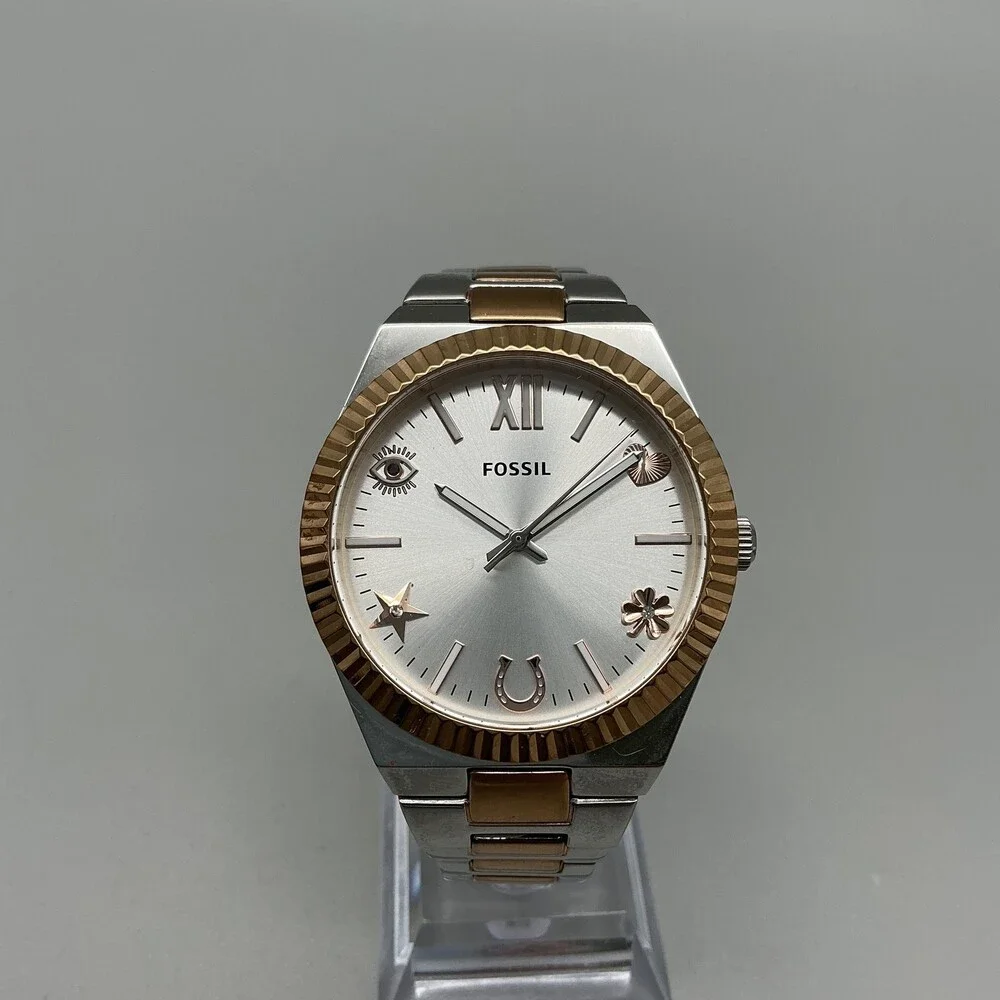 Fossil Luck Scarlette ES5261 Womens Watch 38mm Two Tone New Battery 6.5